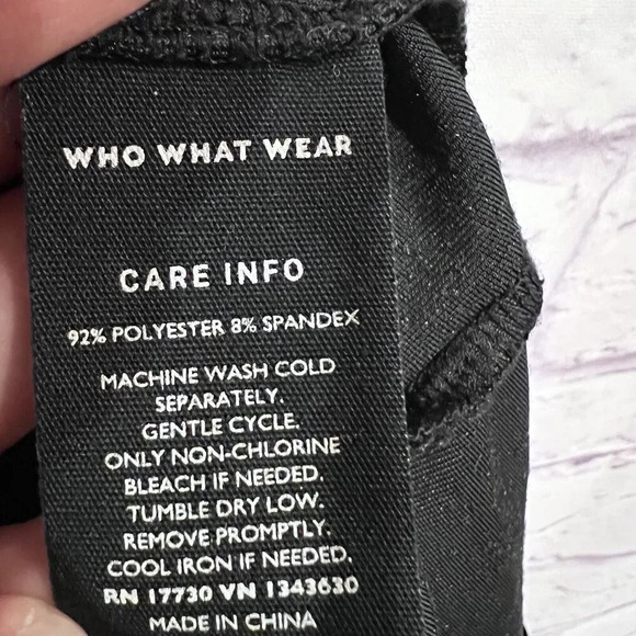 Who What Wear Black Velvet Dress Size Small Midi Short Sleeve Party Holiday - Picture 12 of 14